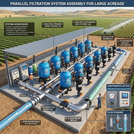 How Are Multiple Filters Assembled for Large Farm Irrigation?